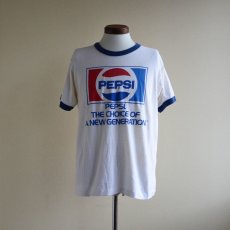 画像1: 1980s PEPSI リンガーTシャツ　 両面プリント　 表記XL  (1)