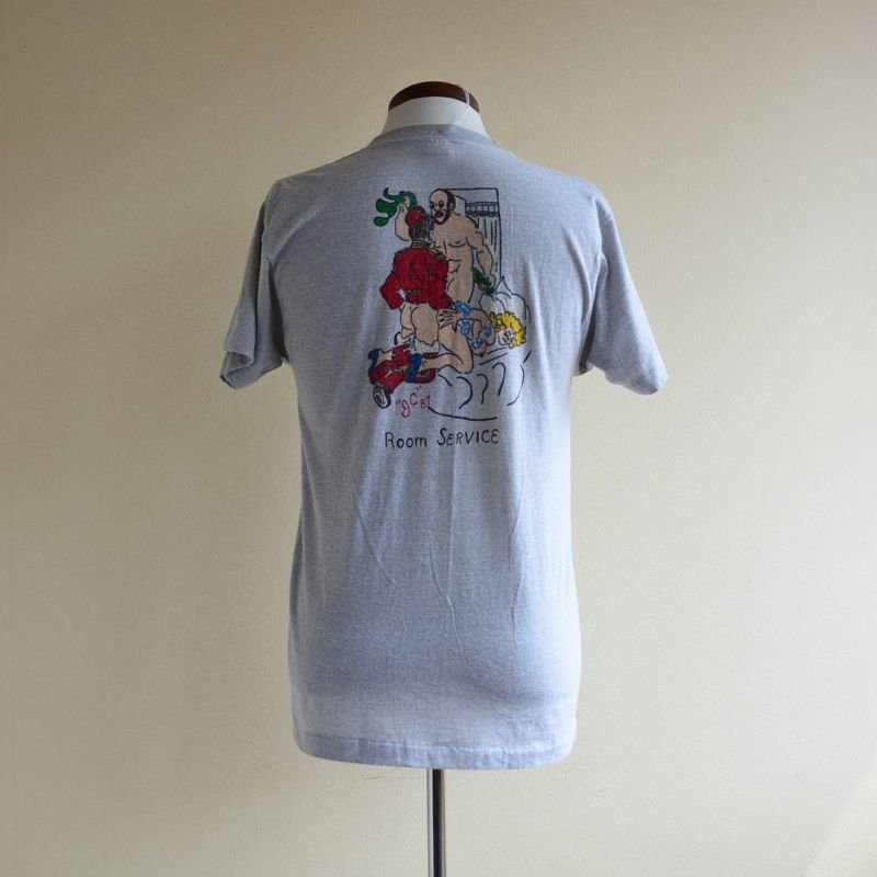 1980s FRUIT OF THE LOOM ポケットTシャツ ハンドペイント 表記M