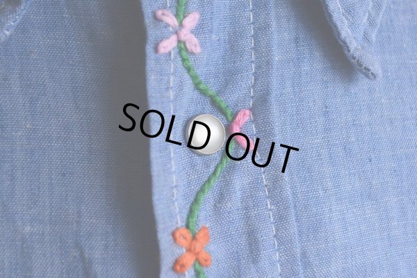 画像11: 1970s Sears 刺繍シャンブレーウエスタンシャツ　 表記L 