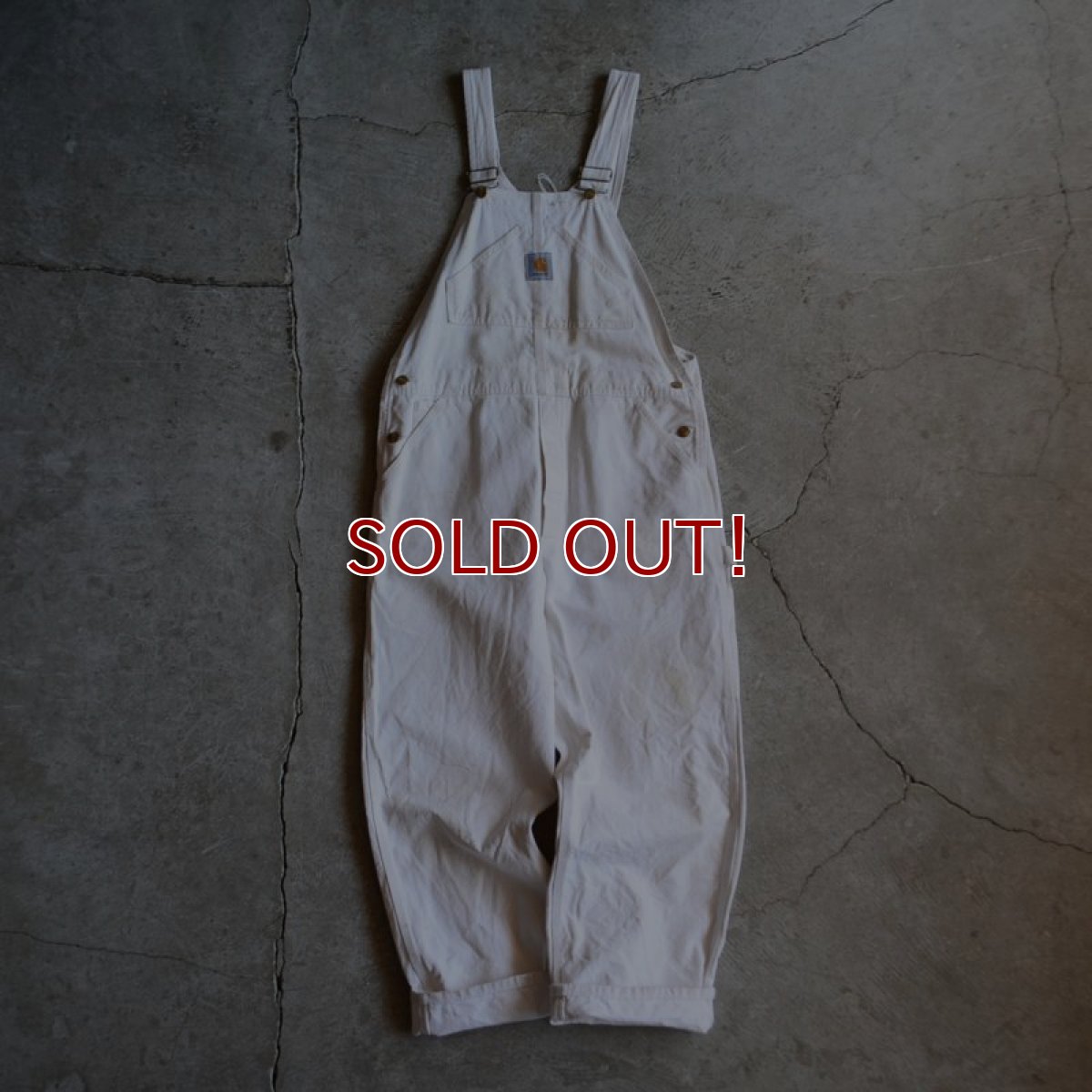 画像1: 1990s Carhartt 生成りオーバーオール　 MADE IN USA　 表記W36 L30  (1)