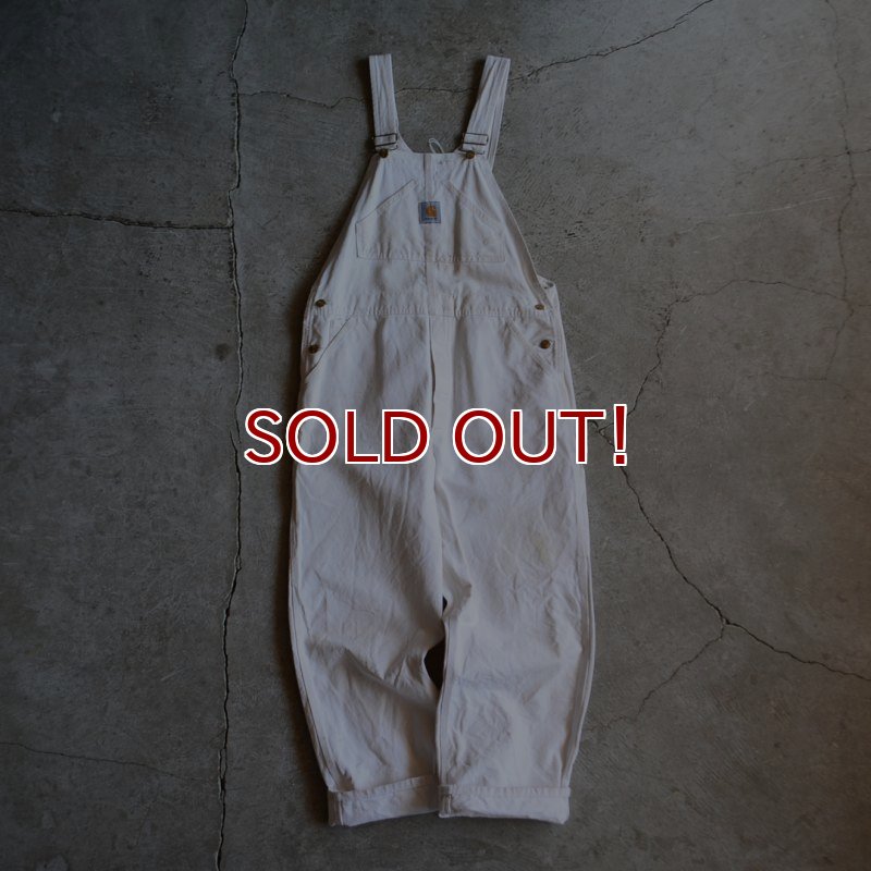 Carhartt 生成り オーバーオール 1990s Carhartt 生成りオーバーオール MADE IN USA 表記W36 L30 - 古着