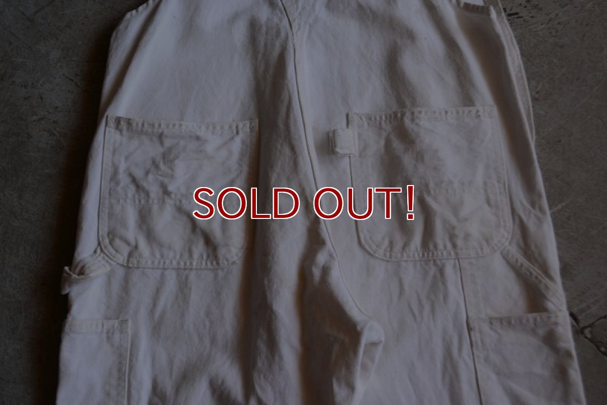画像7: 1990s Carhartt 生成りオーバーオール　 MADE IN USA　 表記W36 L30  (7)