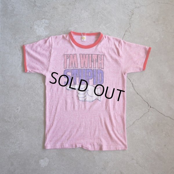 画像5: 1970s I'M WITH STUPID 杢リンガーTシャツ　 表記M 
