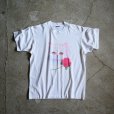 画像1: 1990s 猫と薔薇Tシャツ　<br>実寸L<br> (1)