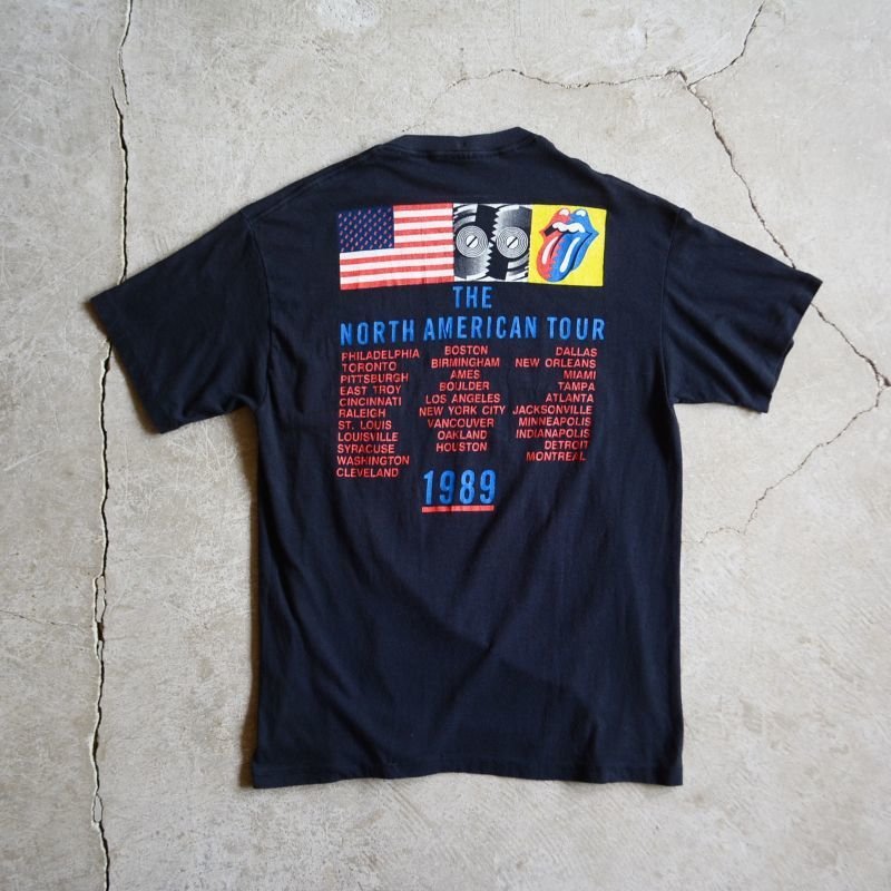 1980s THE ROLLING STONES THE NORTH AMERICAN TOUR 1989 Tシャツ 実寸