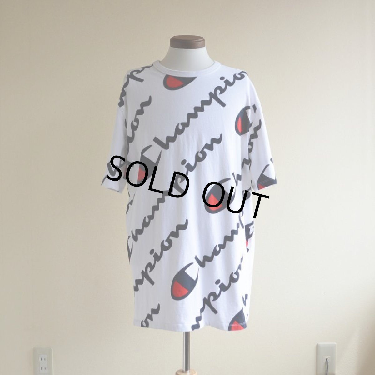 画像1: Champion 総柄Tシャツ　 表記XL  (1)