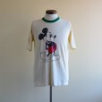 画像1: 1980s MICKEY MOUSE リンガーTシャツ　<br>実寸ML<br> (1)