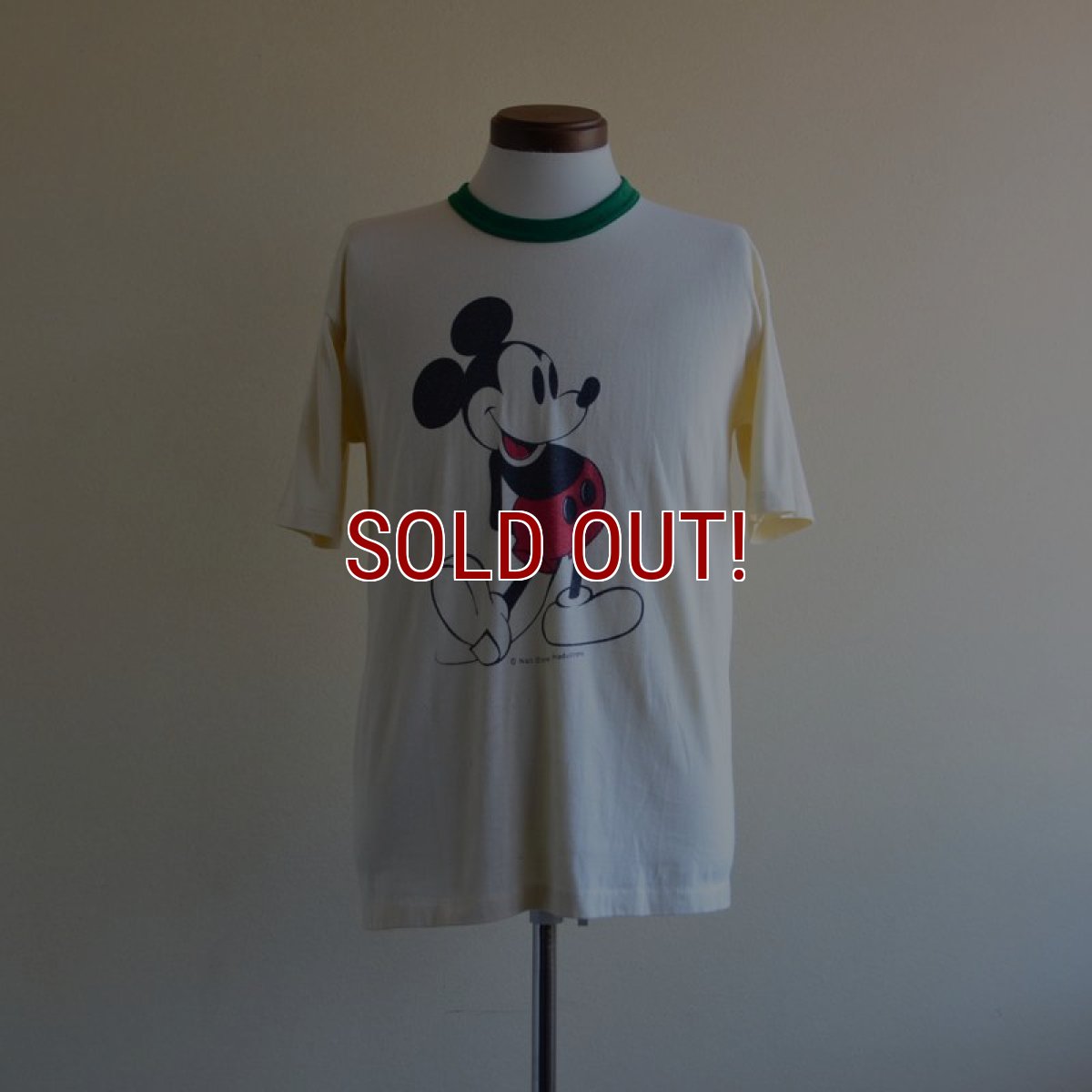 画像1: 1980s MICKEY MOUSE リンガーTシャツ　 実寸ML  (1)