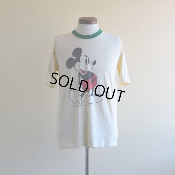 画像1: 1980s MICKEY MOUSE リンガーTシャツ　 実寸ML 