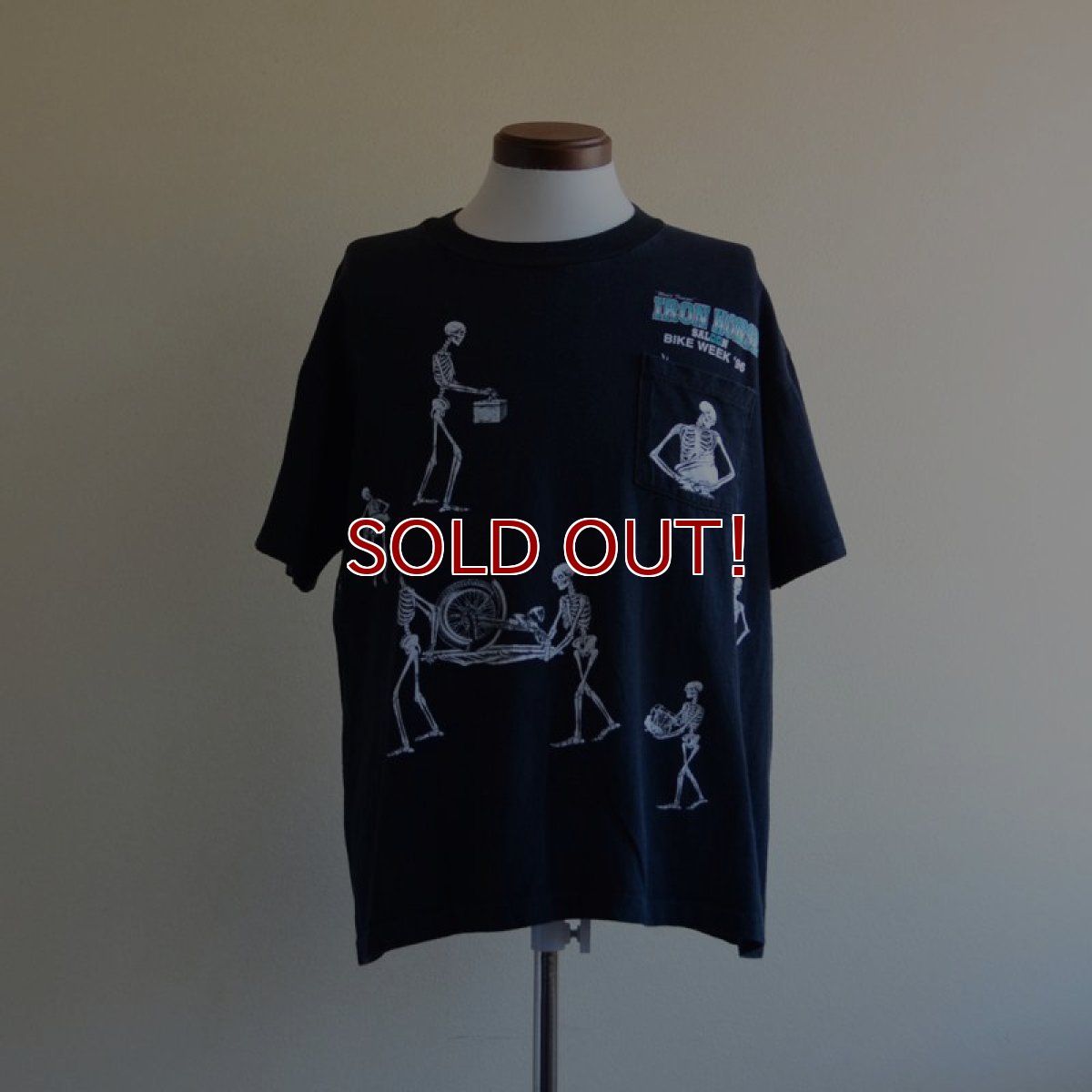 画像1: 1990s IRON HORSE SALOON BIKE WEEK '96 ポケットTシャツ　 表記L  (1)