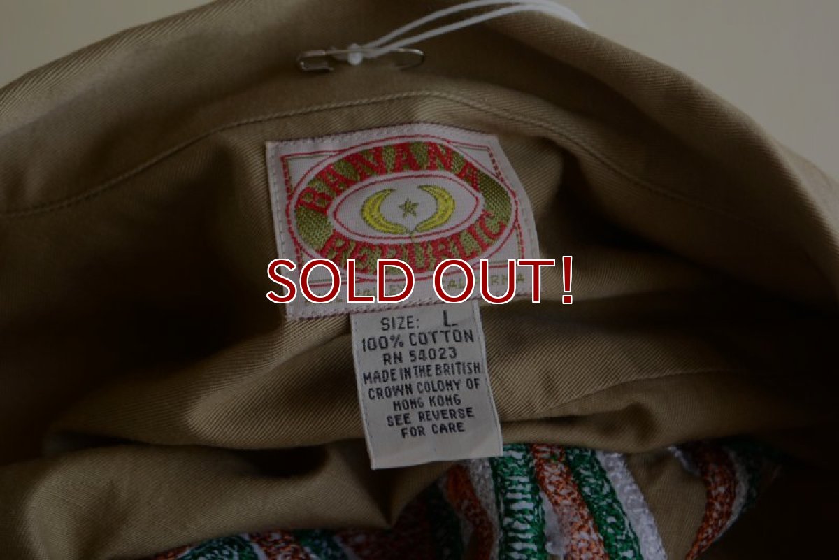画像11: 1990s BANANA REPUBLIC チェーン刺繍オープンカラーシャツ　 表記L  (11)
