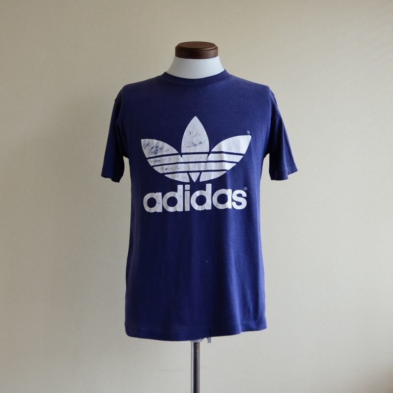 1980s adidas トレフォイルTシャツ 表記M - 古着屋HamburgCafe