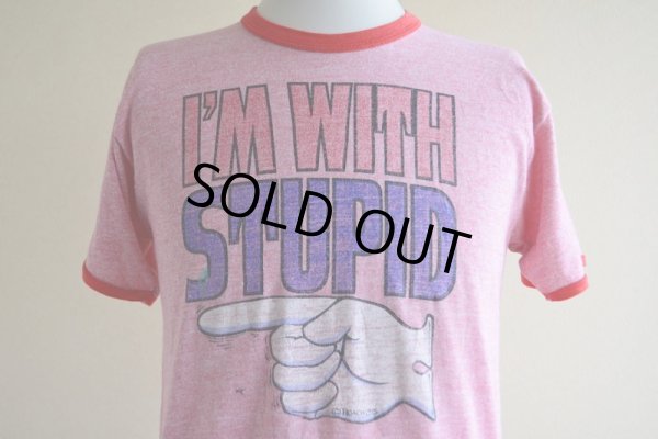 画像7: 1970s I'M WITH STUPID 杢リンガーTシャツ　 表記M 