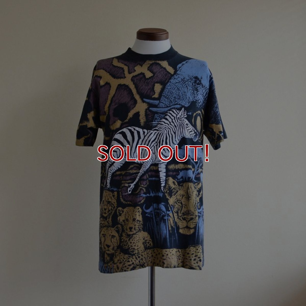 画像1: 1990s アニマル総柄Tシャツ　 表記M  (1)