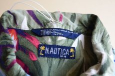 画像11: NAUTICA フラガール柄アロハシャツ　 LINEN×RAYON　 表記M  (11)