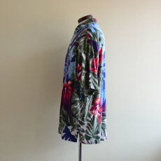 画像4: NAUTICA フラガール柄アロハシャツ　 LINEN×RAYON　 表記M  (4)