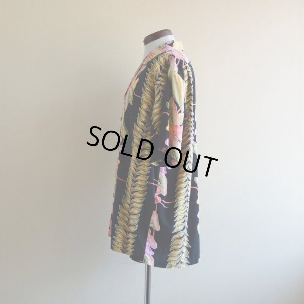 画像4: HILO HATTIE ボーダーパターンアロハシャツ  COTTON×RAYON  実寸L-XL