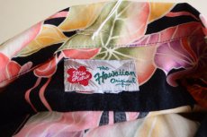 画像10: HILO HATTIE ボーダーパターンアロハシャツ　 COTTON×RAYON　 実寸L-XL  (10)