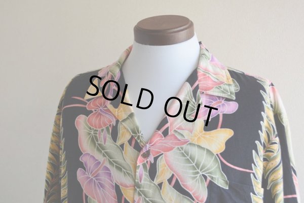 画像5: HILO HATTIE ボーダーパターンアロハシャツ  COTTON×RAYON  実寸L-XL