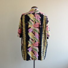 画像3: HILO HATTIE ボーダーパターンアロハシャツ　 COTTON×RAYON　 実寸L-XL  (3)
