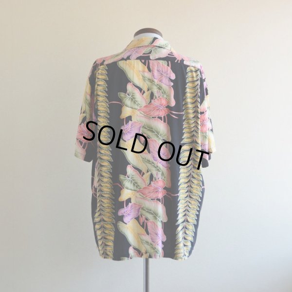 画像3: HILO HATTIE ボーダーパターンアロハシャツ  COTTON×RAYON  実寸L-XL