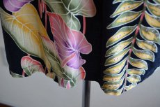 画像9: HILO HATTIE ボーダーパターンアロハシャツ　 COTTON×RAYON　 実寸L-XL  (9)