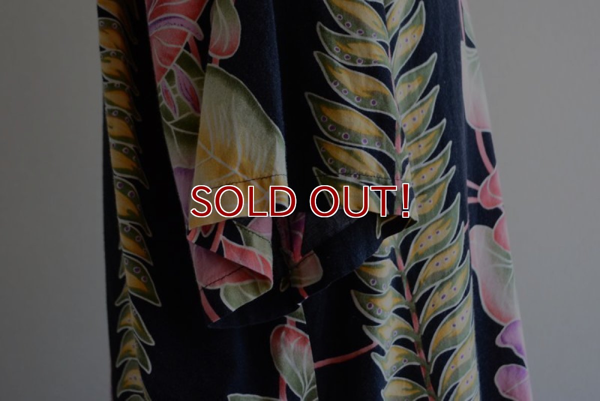 画像8: HILO HATTIE ボーダーパターンアロハシャツ　 COTTON×RAYON　 実寸L-XL  (8)