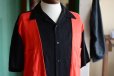 画像3: STRANGELY NORMAL レーヨンロカビリーシャツ　 赤黒ツートン　 表記M 