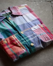 画像1: 1990s RALPH LAUREN COUNTRY コットンチェックシャツ　 表記M  (1)