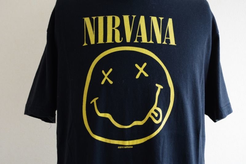 NIRVANA スマイルTシャツ 実寸L - 古着屋HamburgCafe