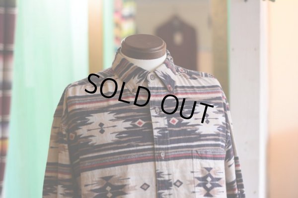 画像4: WOOD＆WATER ネイティブ柄コットンシャツ　 表記L 