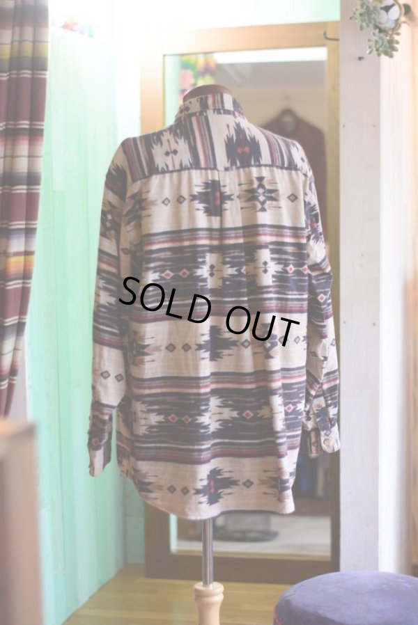 画像3: WOOD＆WATER ネイティブ柄コットンシャツ　 表記L 