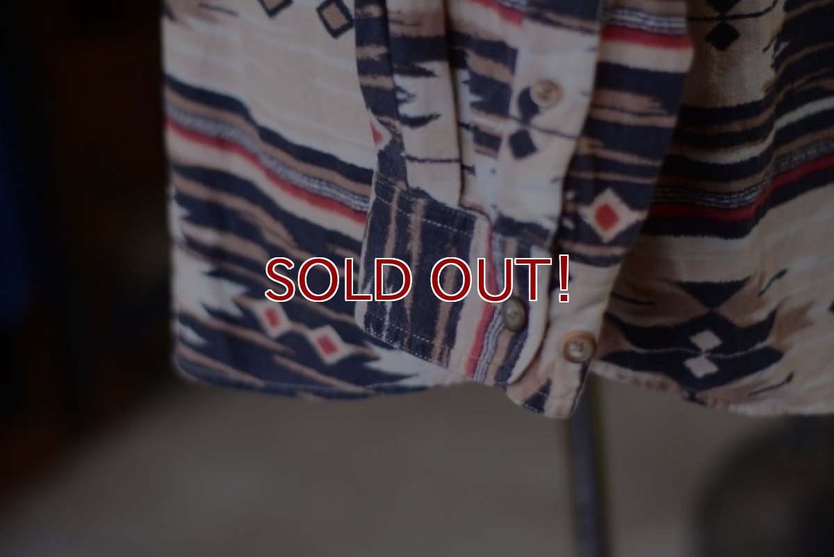 画像5: WOOD＆WATER ネイティブ柄コットンシャツ　 表記L  (5)