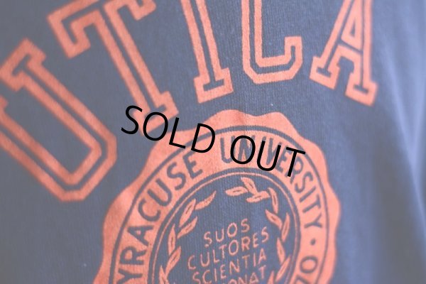 画像5: 1980s UTICA COLLEGE カレッジスウェット  フロッキープリント  実寸L