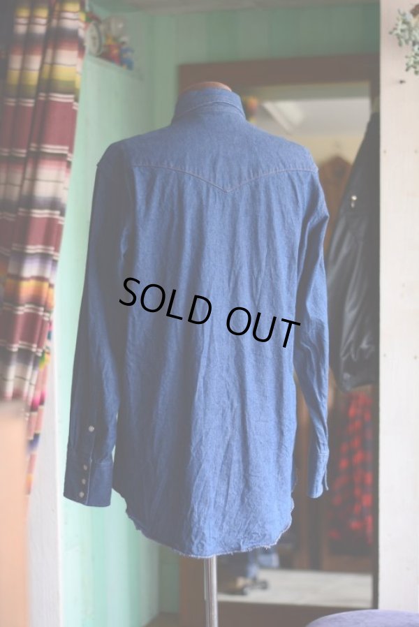 画像3: 1990s Wrangler デニムウエスタンシャツ  表記M