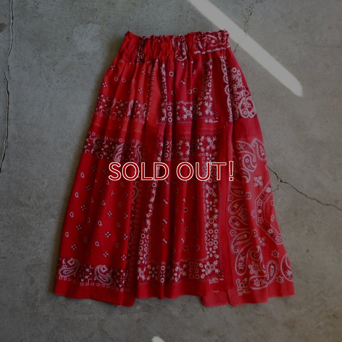 画像7: VINTAGE Bandana Skirt /RED　 [HamburgCafe ORIGINAL RE-MAKE]  (7)