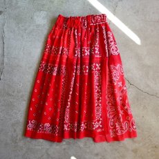 画像7: VINTAGE Bandana Skirt /RED　 [HamburgCafe ORIGINAL RE-MAKE]  (7)