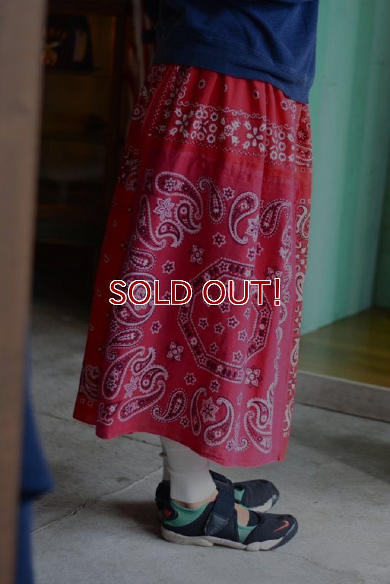 画像4: VINTAGE Bandana Skirt /RED　 [HamburgCafe ORIGINAL RE-MAKE]  (4)