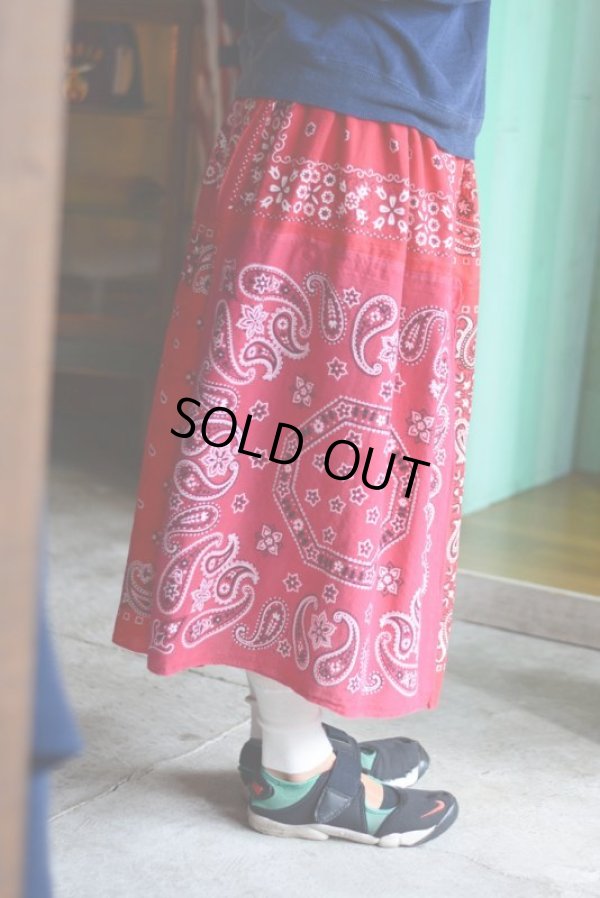 画像4: VINTAGE Bandana Skirt /RED　 [HamburgCafe ORIGINAL RE-MAKE] 