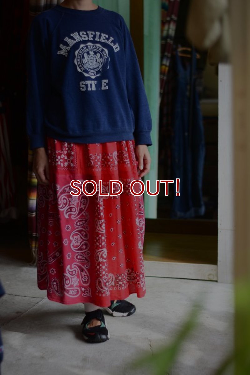 画像1: VINTAGE Bandana Skirt /RED　 [HamburgCafe ORIGINAL RE-MAKE]  (1)