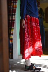 画像2: VINTAGE Bandana Skirt /RED　 [HamburgCafe ORIGINAL RE-MAKE]  (2)