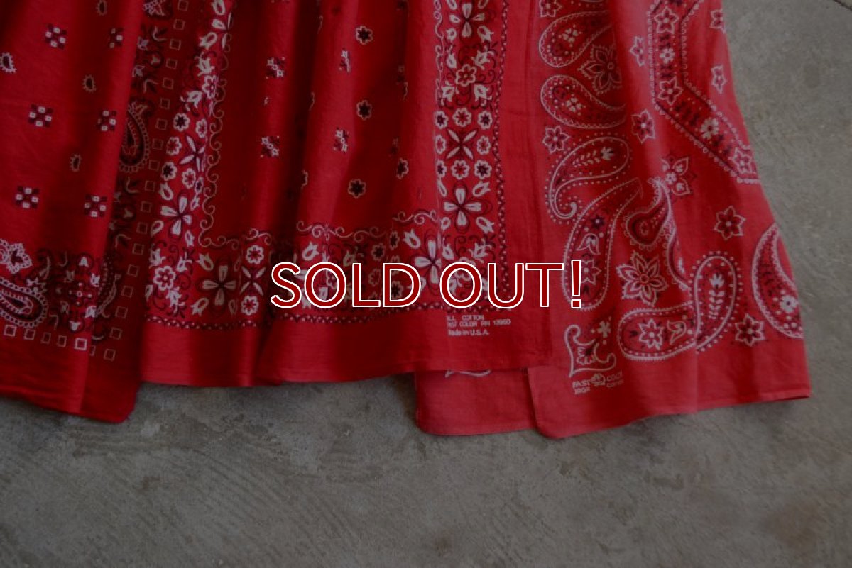 画像8: VINTAGE Bandana Skirt /RED　 [HamburgCafe ORIGINAL RE-MAKE]  (8)