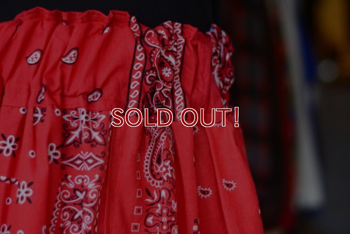 画像6: VINTAGE Bandana Skirt /RED　 [HamburgCafe ORIGINAL RE-MAKE]  (6)