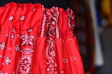 画像6: VINTAGE Bandana Skirt /RED　 [HamburgCafe ORIGINAL RE-MAKE]  (6)
