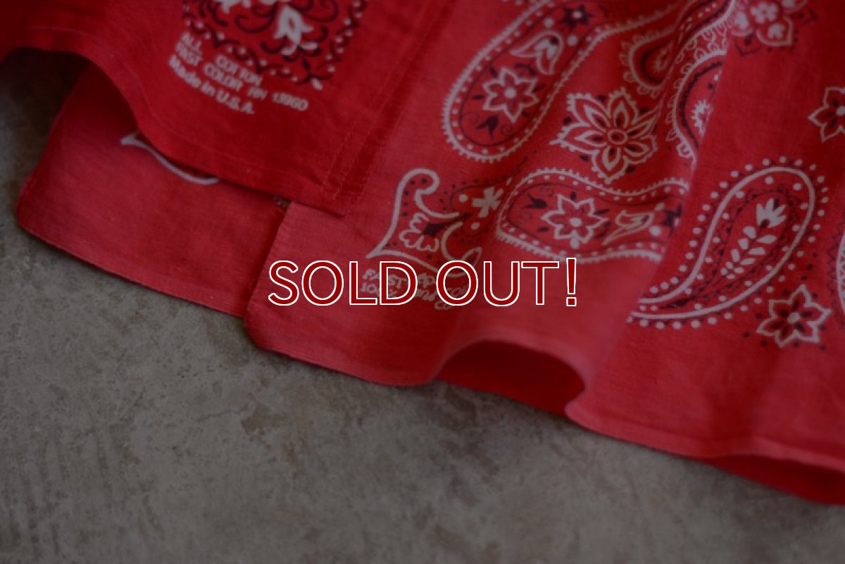 画像9: VINTAGE Bandana Skirt /RED　 [HamburgCafe ORIGINAL RE-MAKE]  (9)