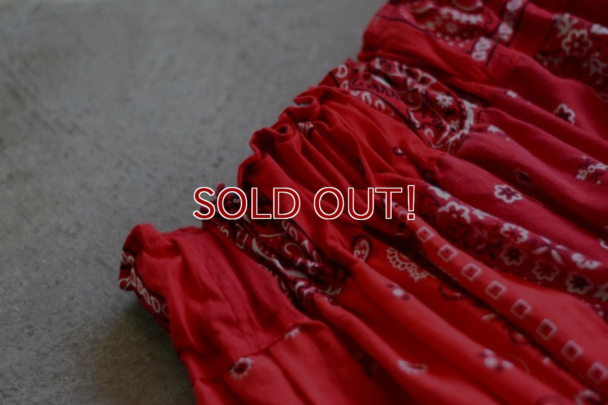 画像12: VINTAGE Bandana Skirt /RED　 [HamburgCafe ORIGINAL RE-MAKE]  (12)