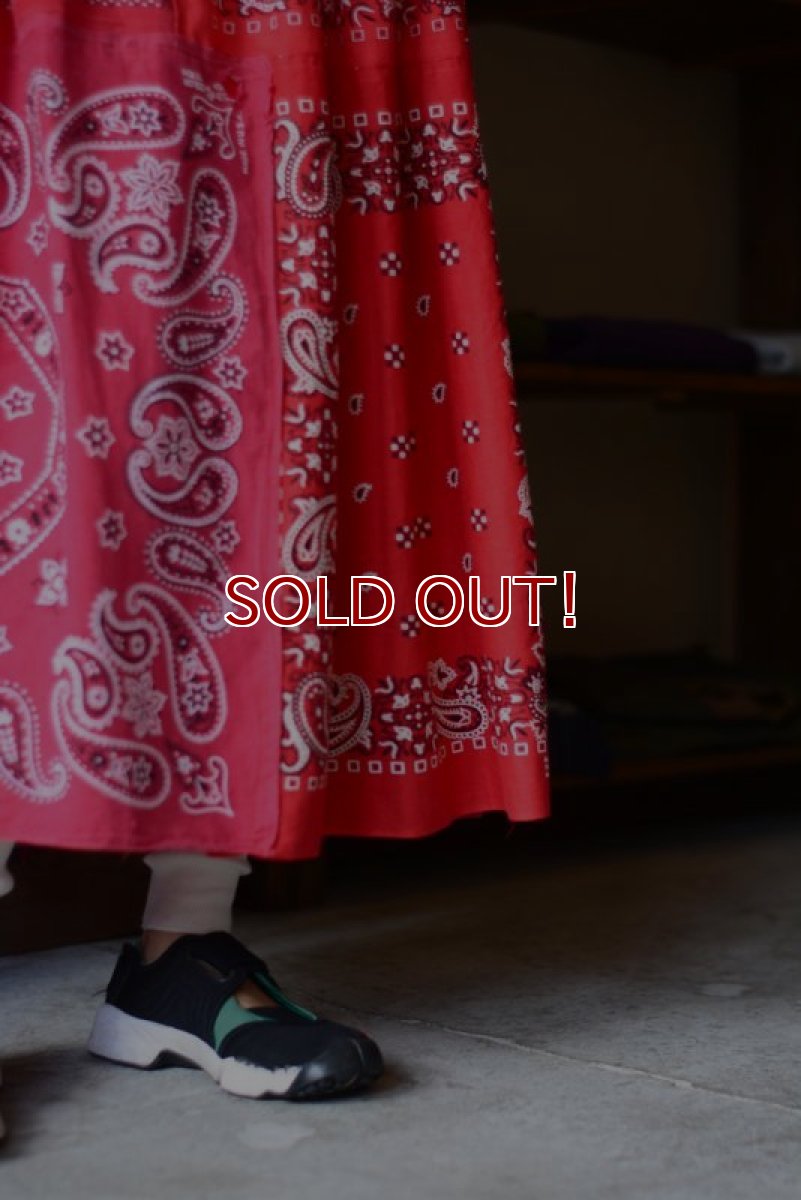 画像3: VINTAGE Bandana Skirt /RED　 [HamburgCafe ORIGINAL RE-MAKE]  (3)