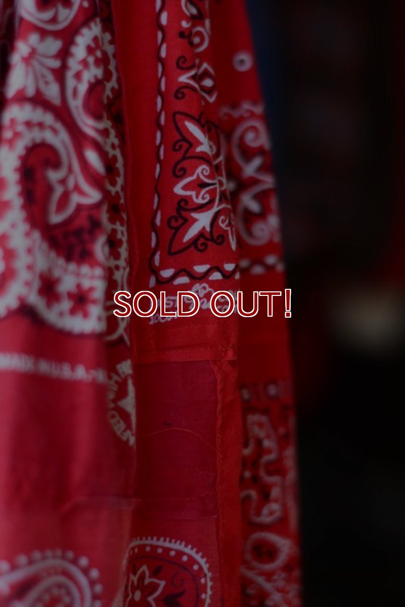 画像10: VINTAGE Bandana Skirt /RED　 [HamburgCafe ORIGINAL RE-MAKE]  (10)