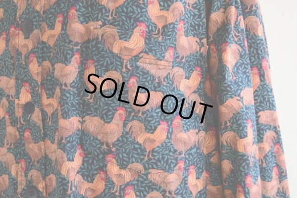画像8: ニワトリ柄コットンシャツ  実寸L