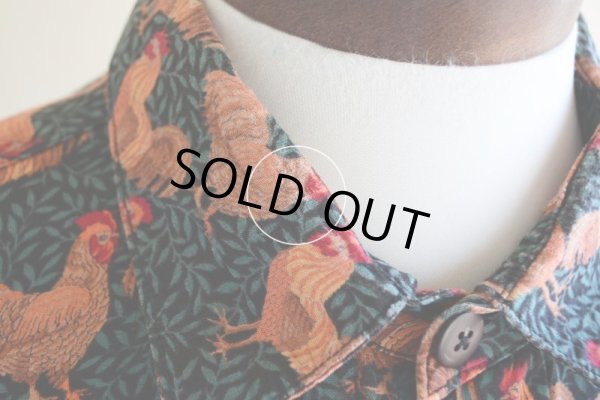 画像7: ニワトリ柄コットンシャツ  実寸L